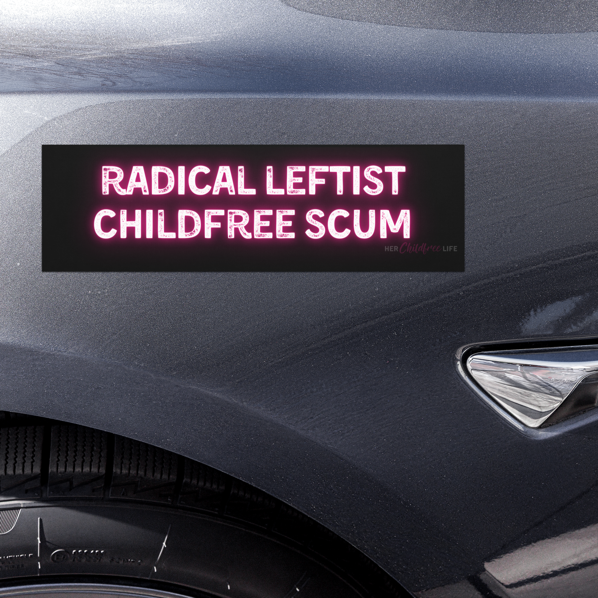 Radical Leftist Childfree Scum | Car Magnet