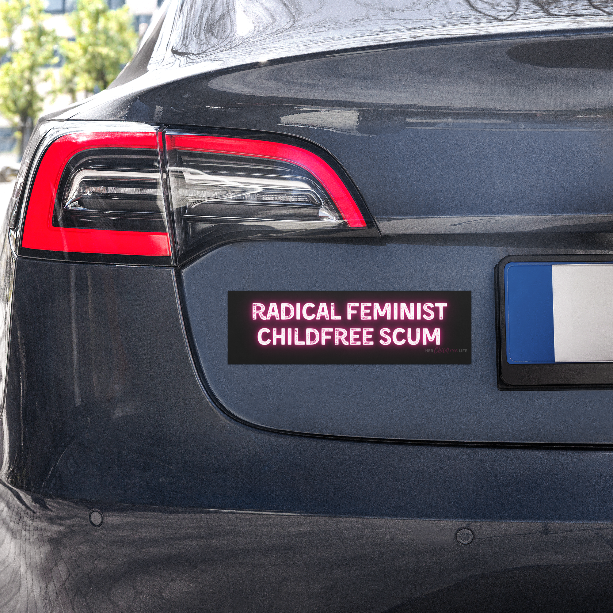 Radical Feminist Childfree Scum | Car Magnet