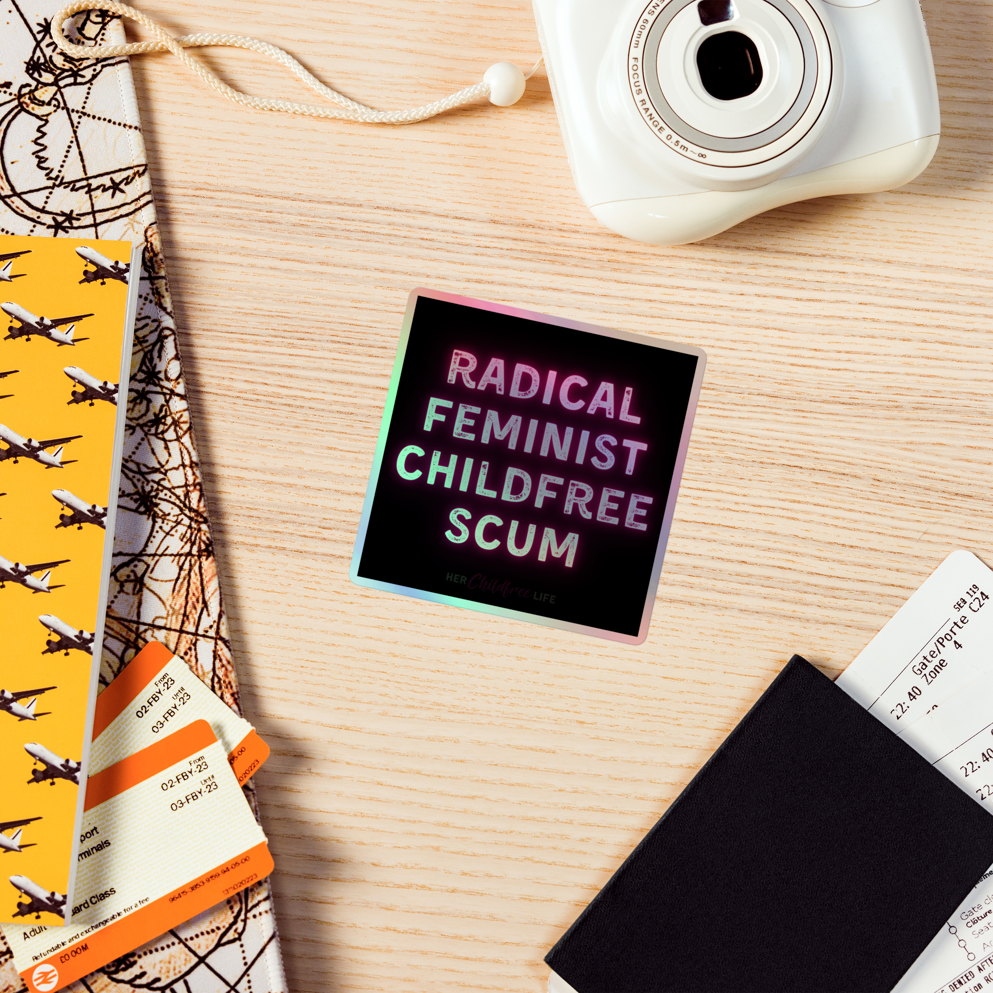 Radical Feminist Childfree Scum | Holographic Sticker